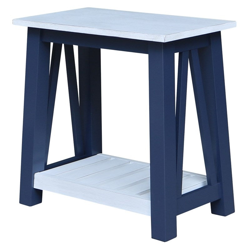 Surrey Narrow End Table- Chalk & Blue