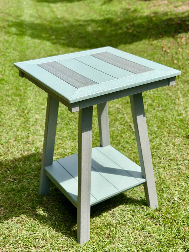 24" Seabreak Bar Height End Table- Driftwood & Mint