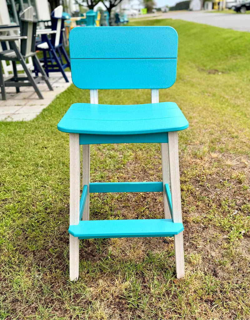 Surf Table Bar Height Chair- Seashell & Aruba Blue