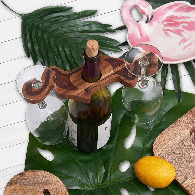 Flamingo Wine Bottle & Glass Holder