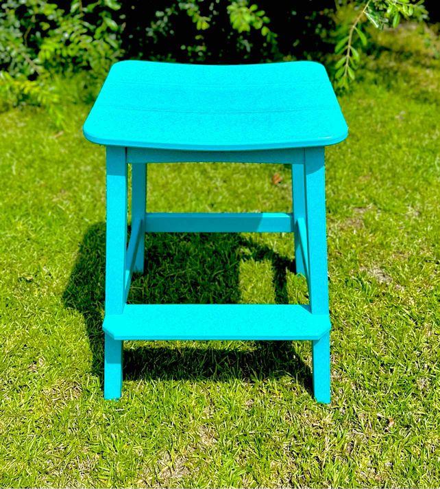 Surf Table Bar Height Saddle Stool- Aruba Blue