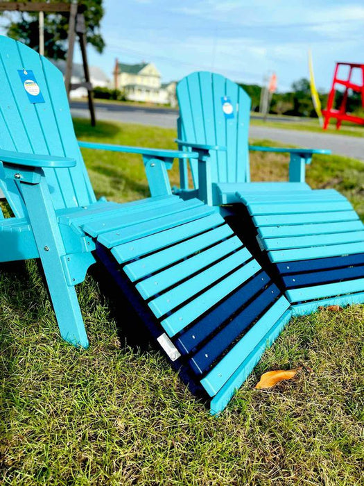 Adirondack Foot Rest- Aruba Blue & Patriot Blue