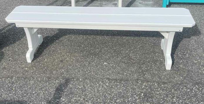 5' Straight Backless Bench- White