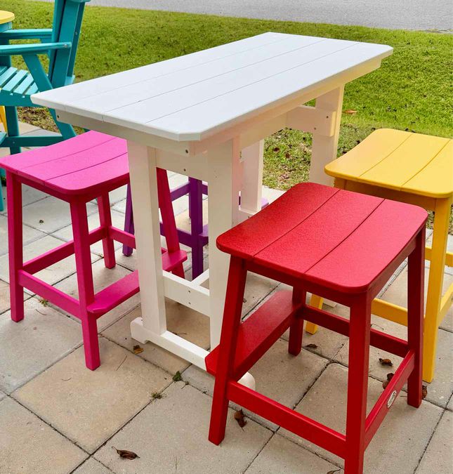 4' Rail Hugger Table- White