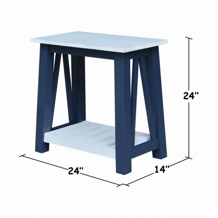 Surrey Narrow End Table- Chalk & Blue