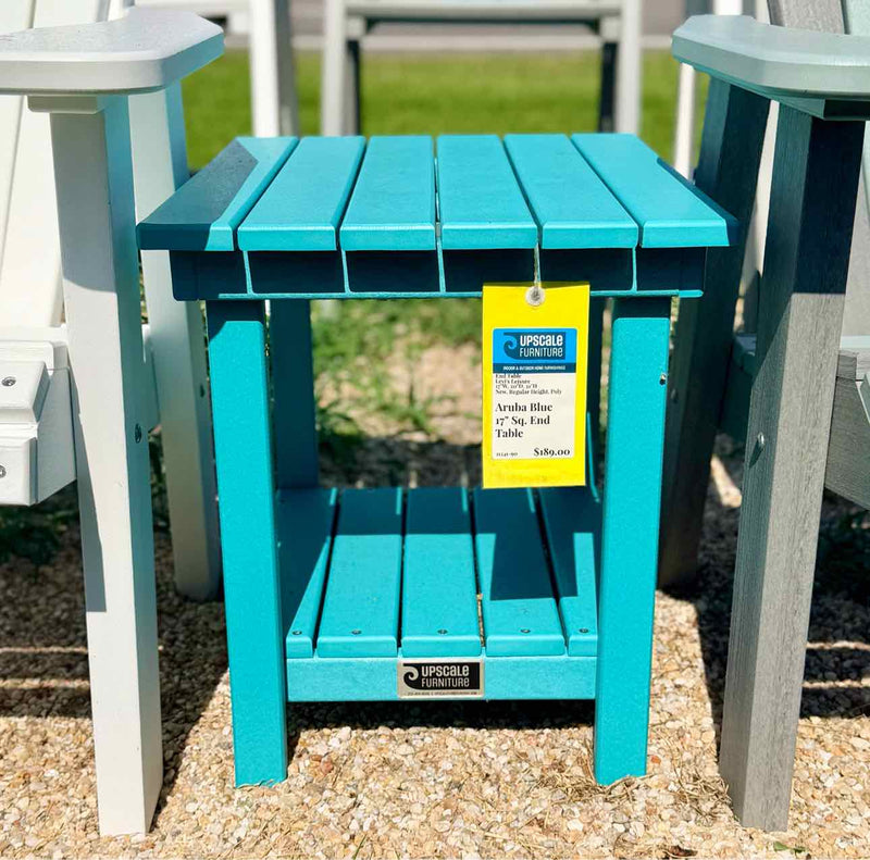 17" Sq. End Table- Aruba Blue