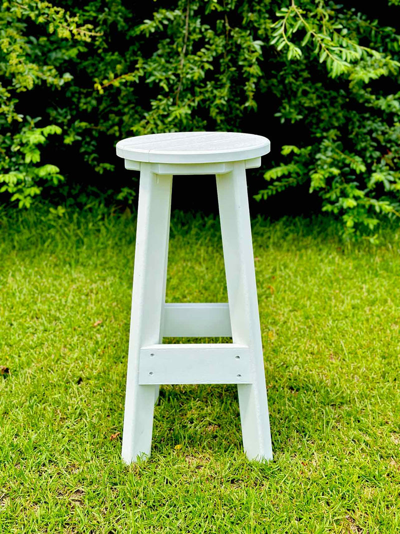 14" Round Bar Stool- White