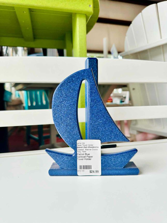 Sailboat Front Paper Towel Holder- Patriot Blue