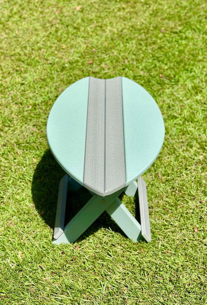 Folding Surfboard End Table- Driftwood & Mint