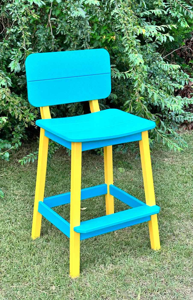 Surf Table Bar Height Chair- Yellow & Aruba Blue
