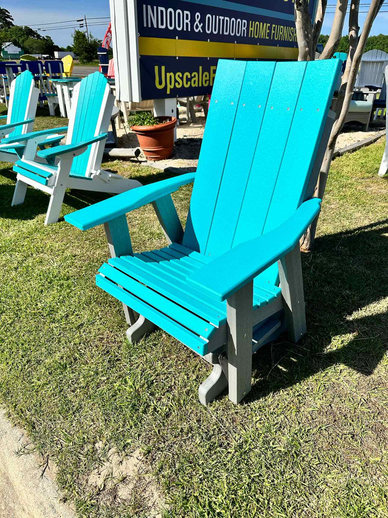 2' Contemporary Glider- Aruba Blue & Driftwood