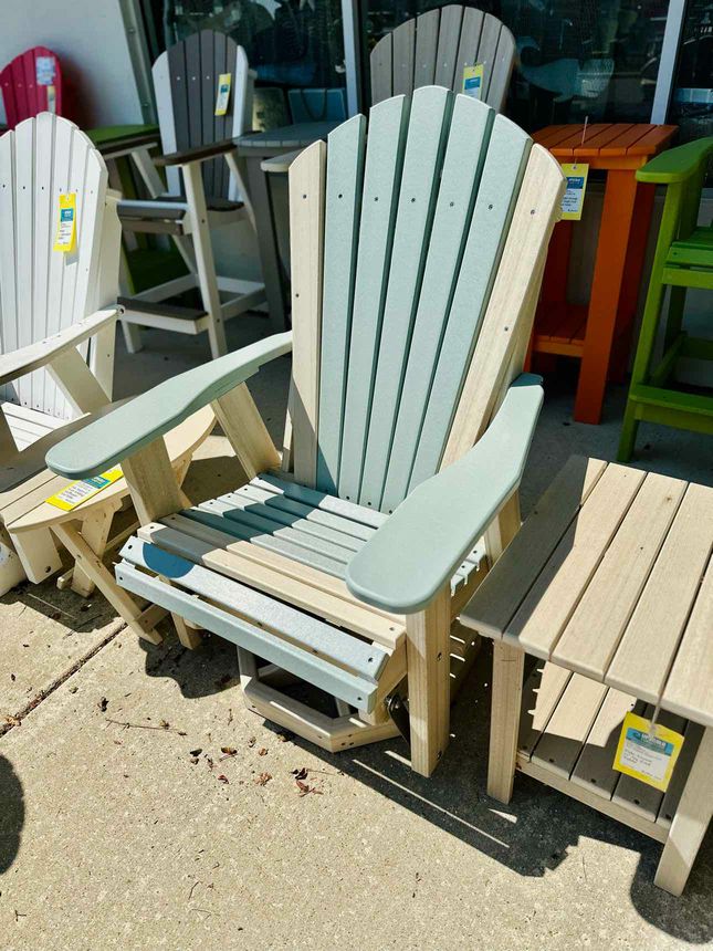 2' Adirondack Swivel Glider- Mint & Pale Aspen