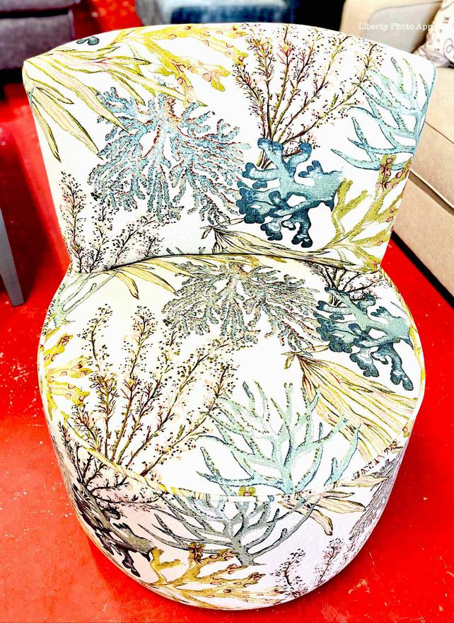 Armless Barrel Chair- Reef Teal