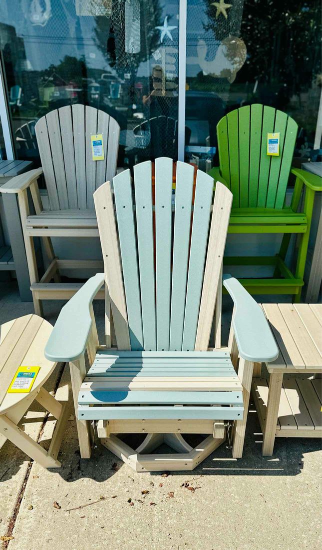 2' Adirondack Swivel Glider- Mint & Pale Aspen