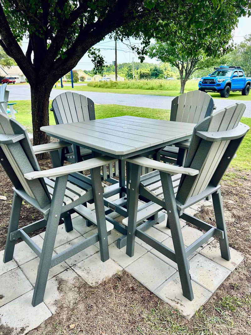 44" Square Bar Height Table- Light Gray & Dark Gray