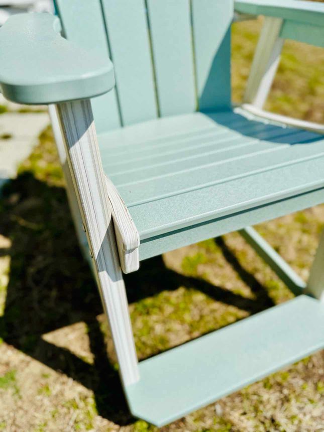 Ocean Wave Counter Height Adirondack Chair- Seashell & Mint