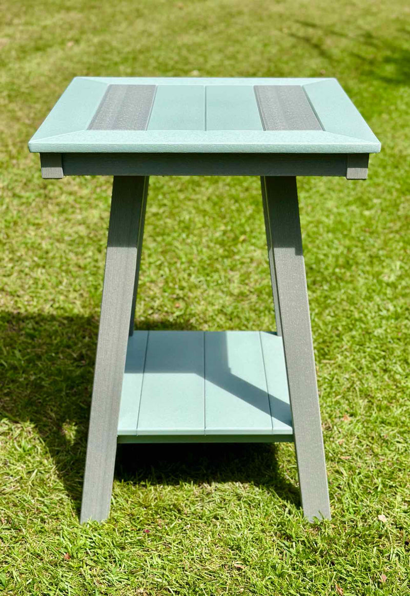 24" Seabreak Bar Height End Table- Driftwood & Mint