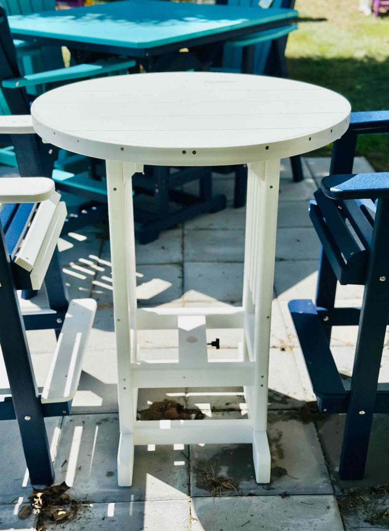 33" Round Bar Height Table- White