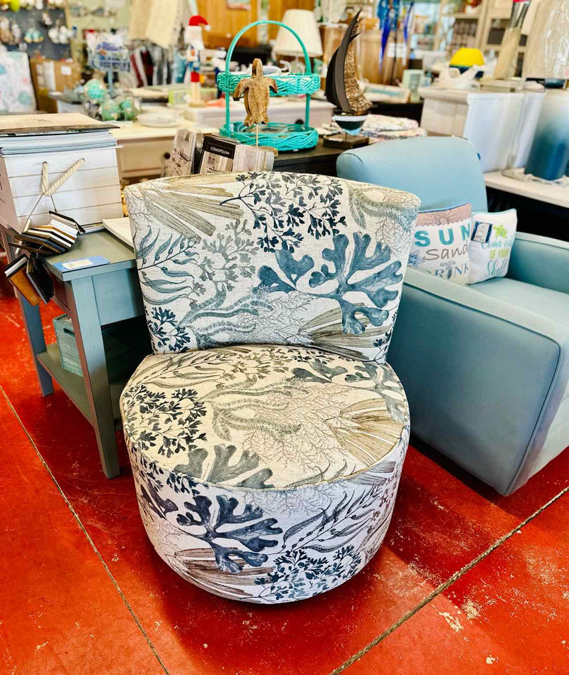 Armless Barrel Chair- Wacky Ocean