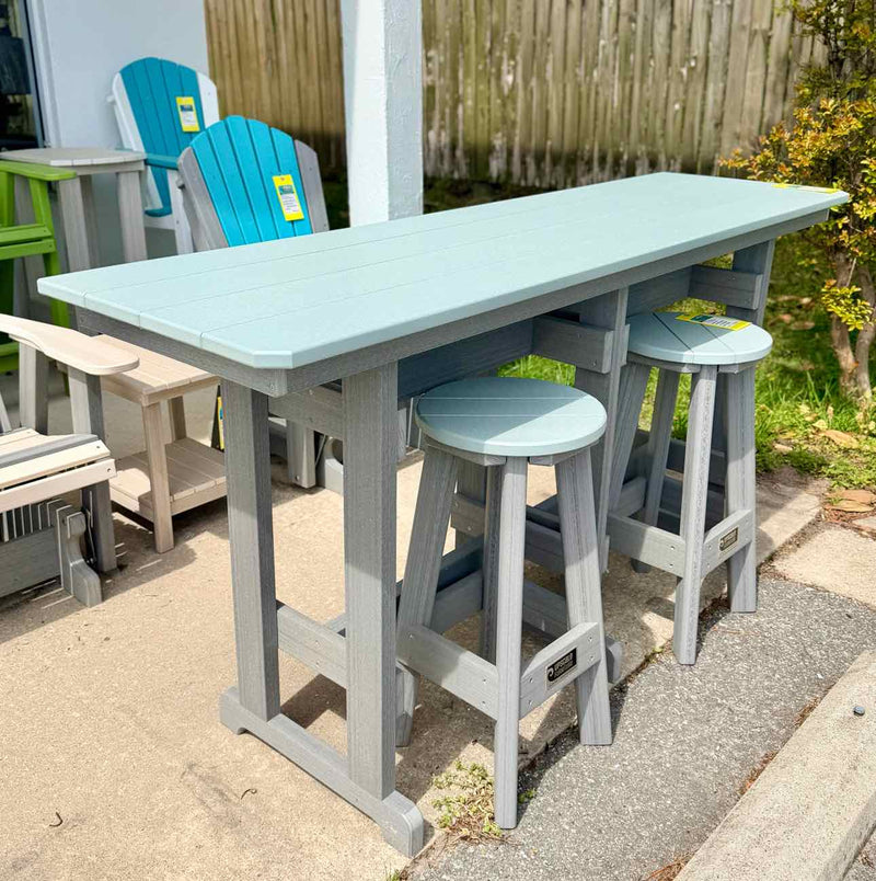 14" Round Bar Stool- Mint & Driftwood Gray