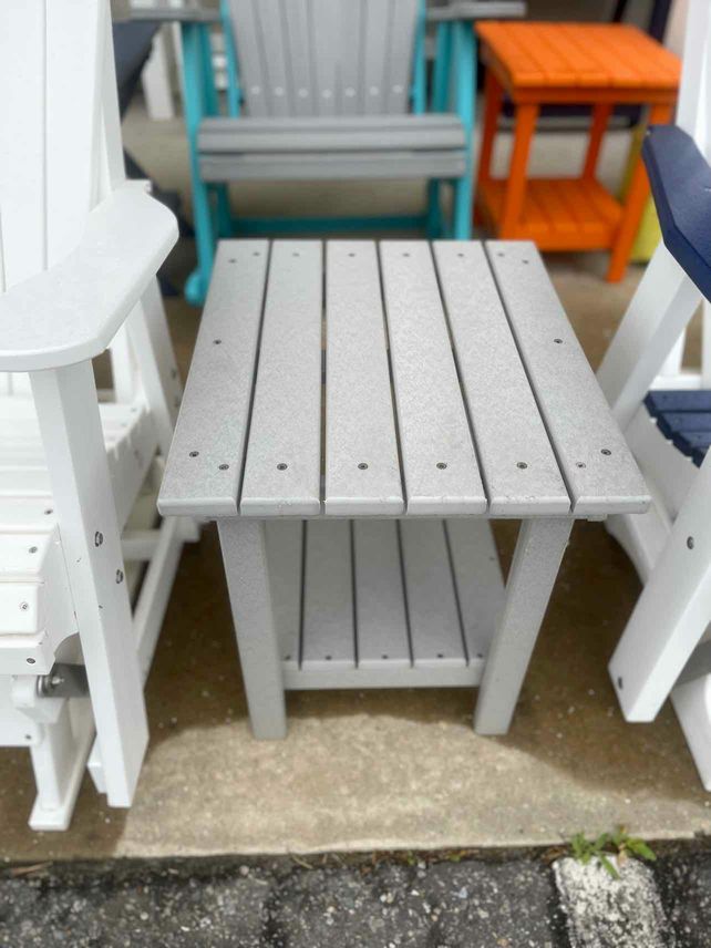 17" Sq. End Table- Light Gray