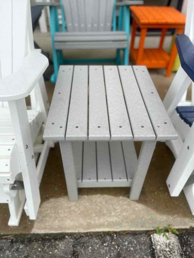 17" Sq. End Table- Light Gray