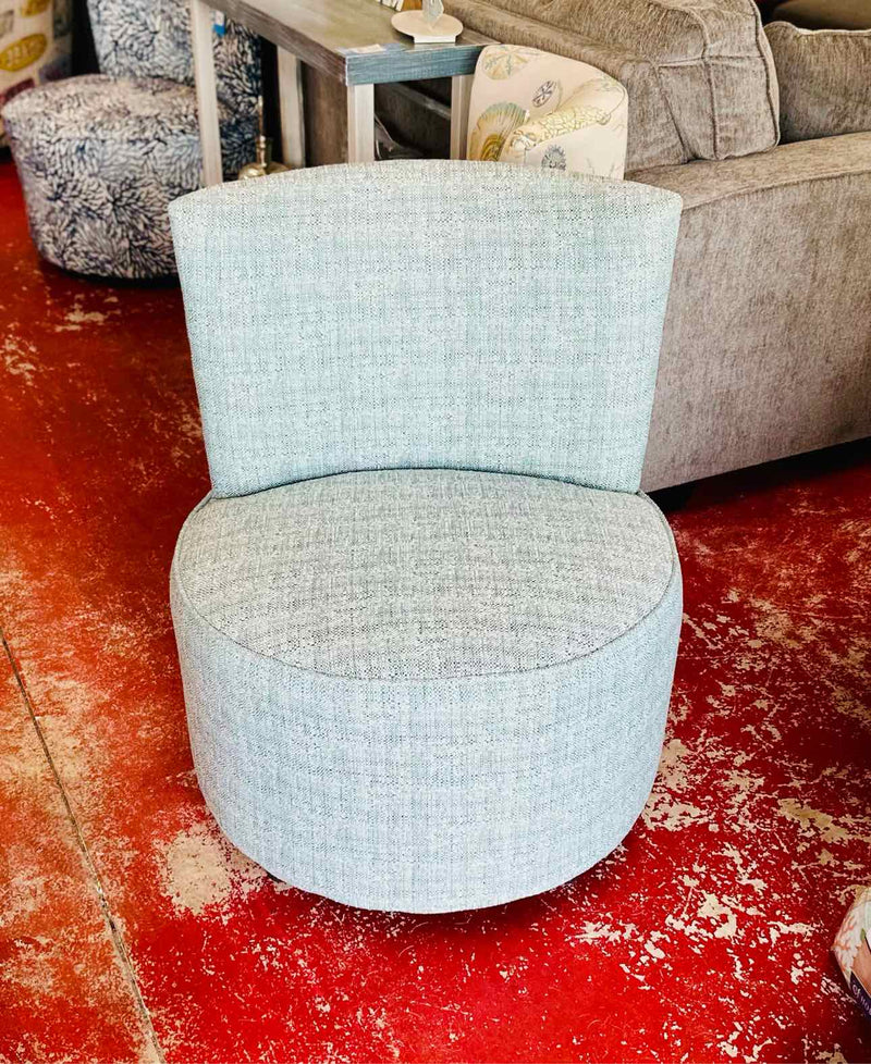 Armless Barrel Chair- Nuts Teal *Performance Fabric*