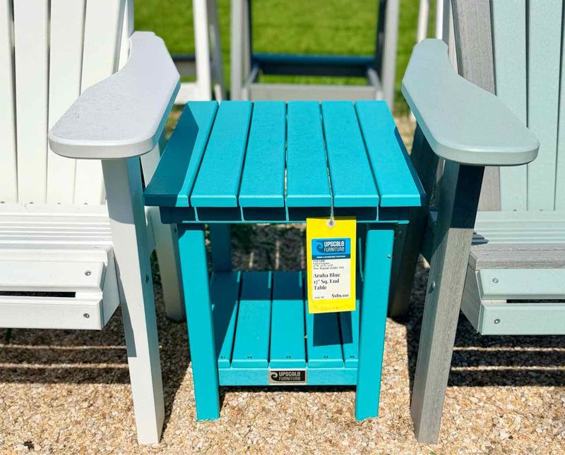 17" Sq. End Table- Aruba Blue