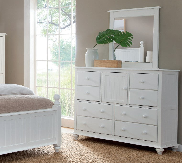 Cottage Collection 8-Drawer/1-Door Cottage Dresser- Beach White