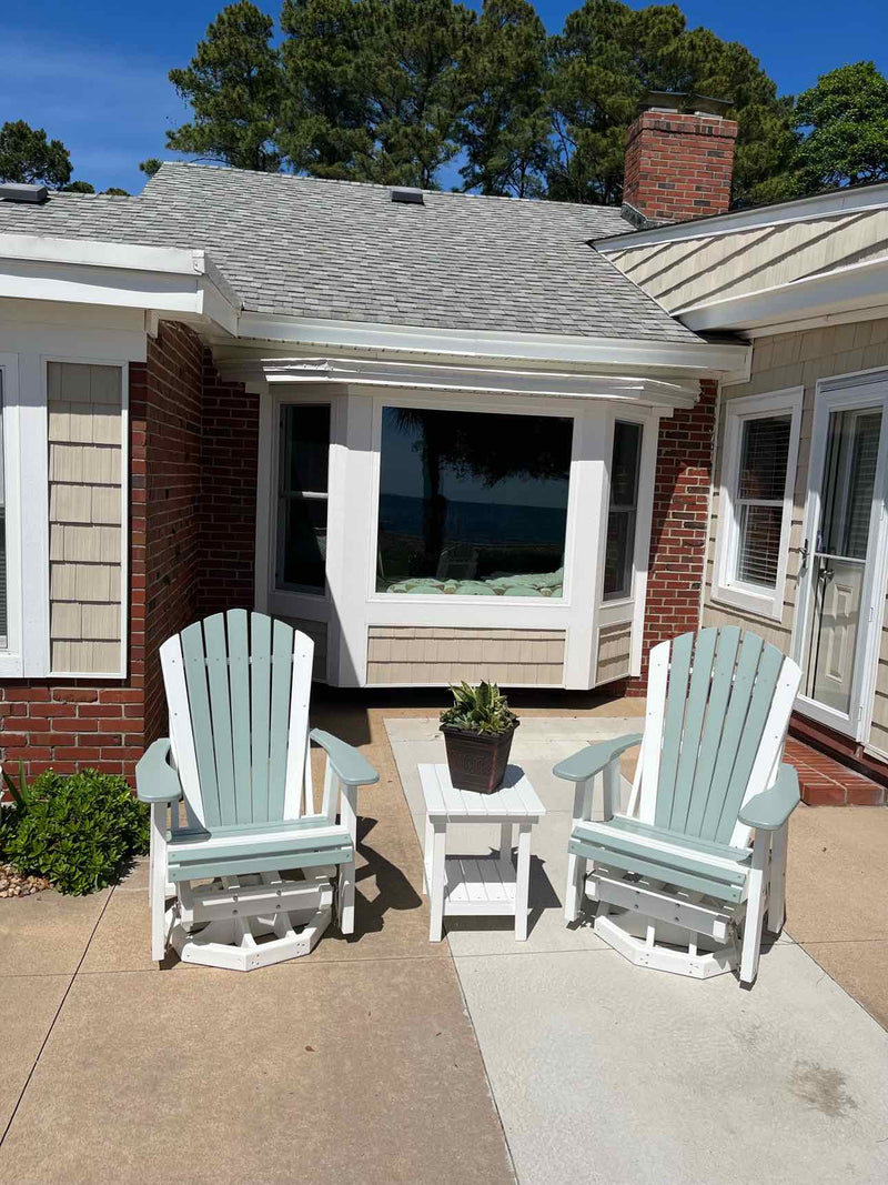 2' Adirondack Swivel Glider- Mint & White