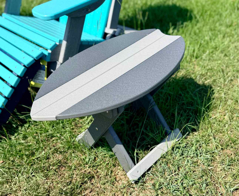 Folding Surfboard End Table- Light Gray & Dark Gray