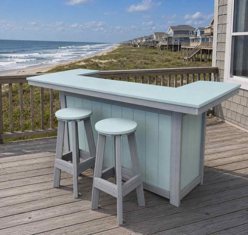 Serving Bar Table- Mint & Driftwood