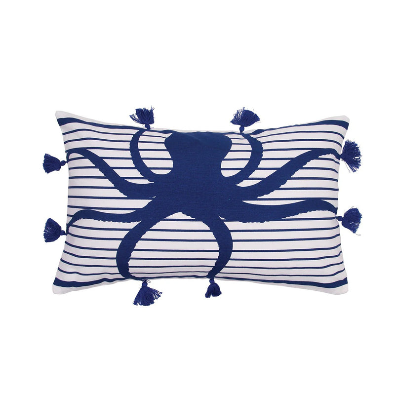 Indigo Octopus Pillow
