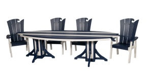 10' Surfboard Regular Height Table- White & Patriot Blue