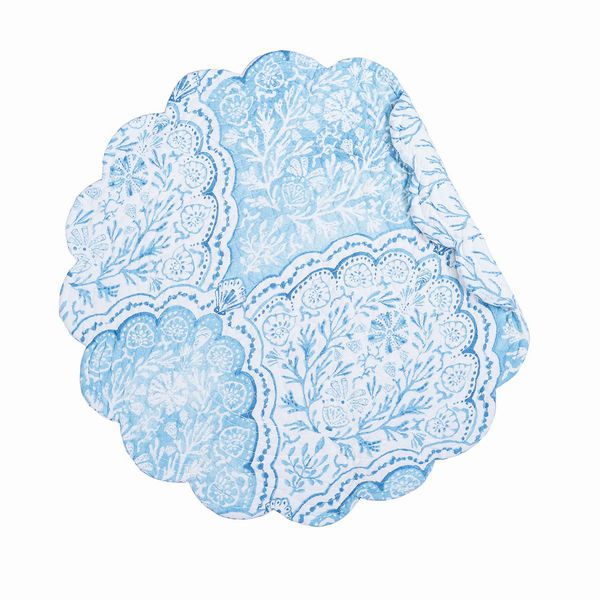 Reversible Round Placemat- Chinoiserie Coast