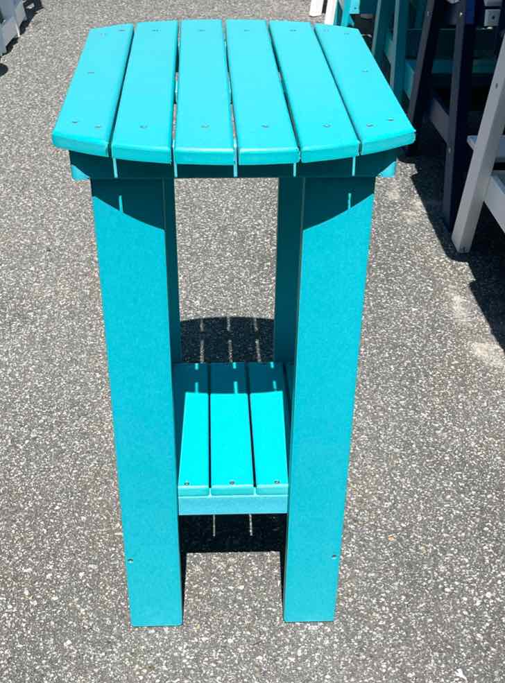 36" High Oval End Table- Aruba Blue