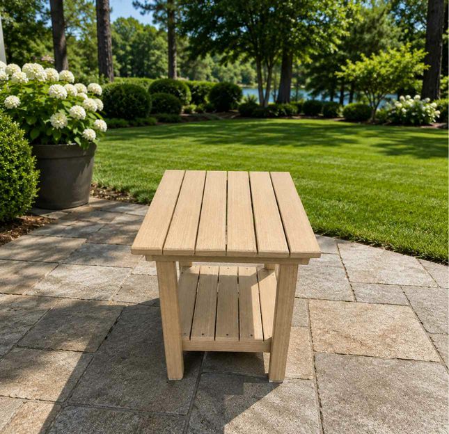 17" Sq. End Table- Pale Aspen