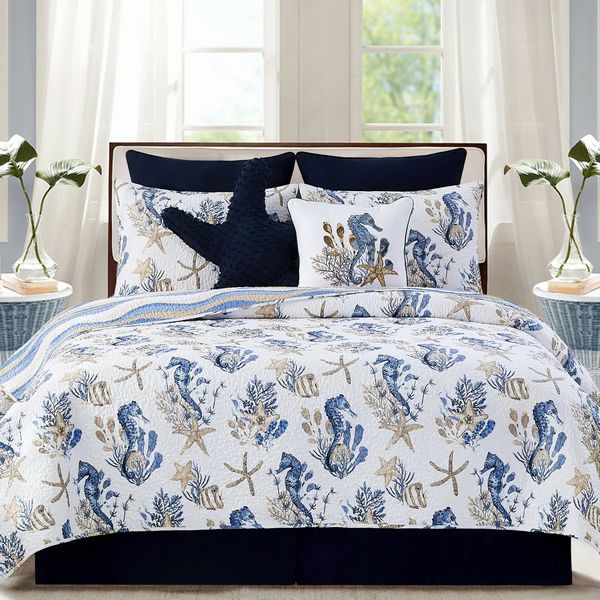 Seahorse Sands Quilt Set- Full/Queen
