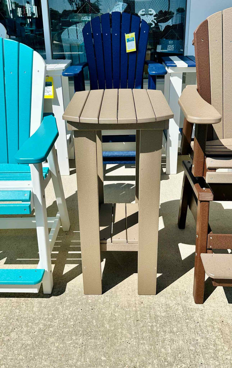 36" High Oval End Table- Weathered Wood