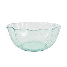 Summer Acrylic Mermaid Scalloped Textured Serving Bowl