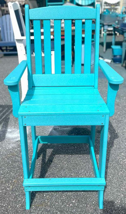 20" Bar Height Arm Chair- Aruba Blue