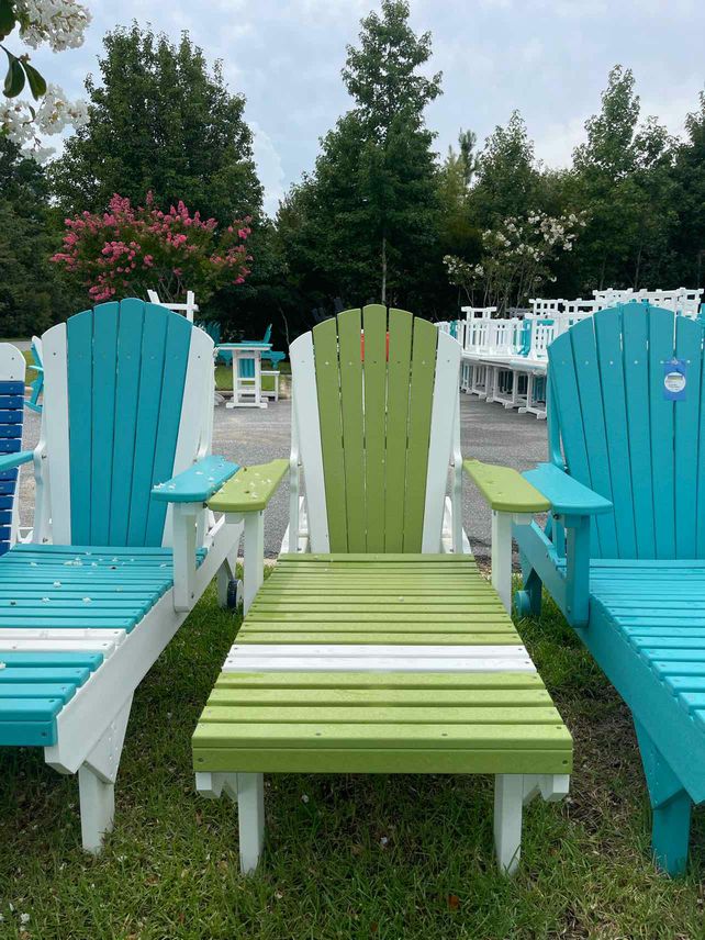 Chaise Lounger- Lime Green & White