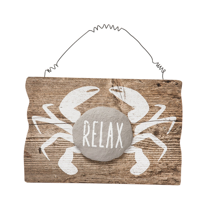 Relax Crab Hanging Sign