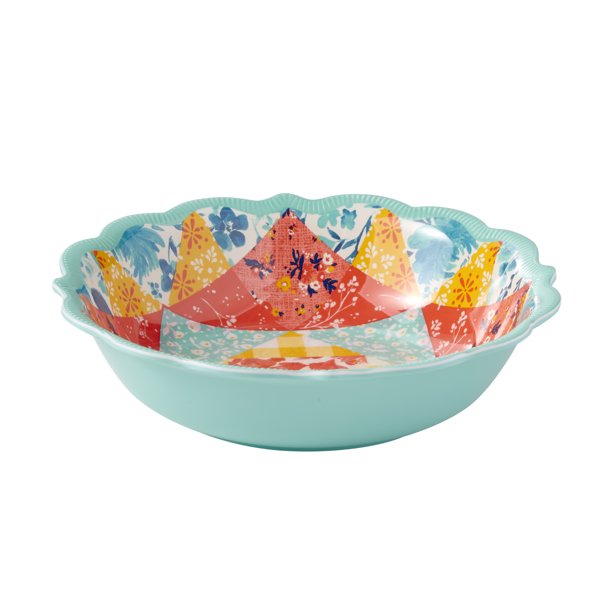 Pioneer Woman Patchwork Medley Bowl- Teal