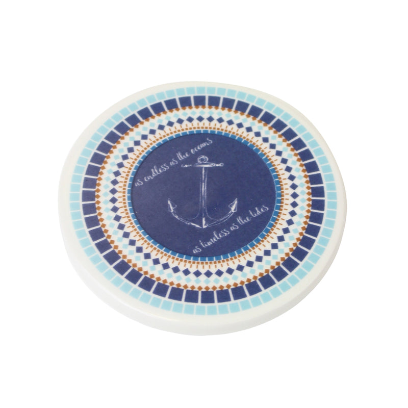 3" Ceramic Textured Anchor Coaster