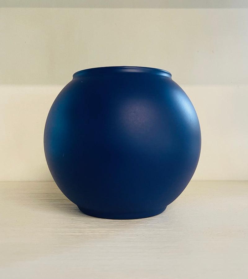 Glass Bubble Vase- Dark Blue