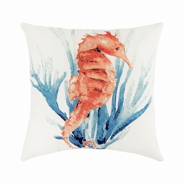 Indoor/Outdoor Pillow- Marino Seahorse