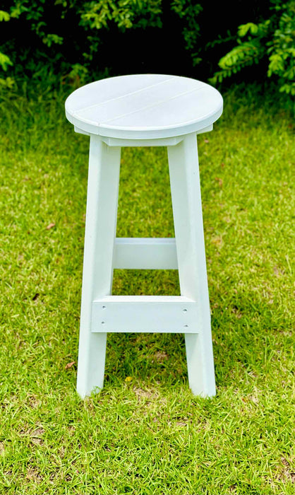 14" Round Bar Stool- White