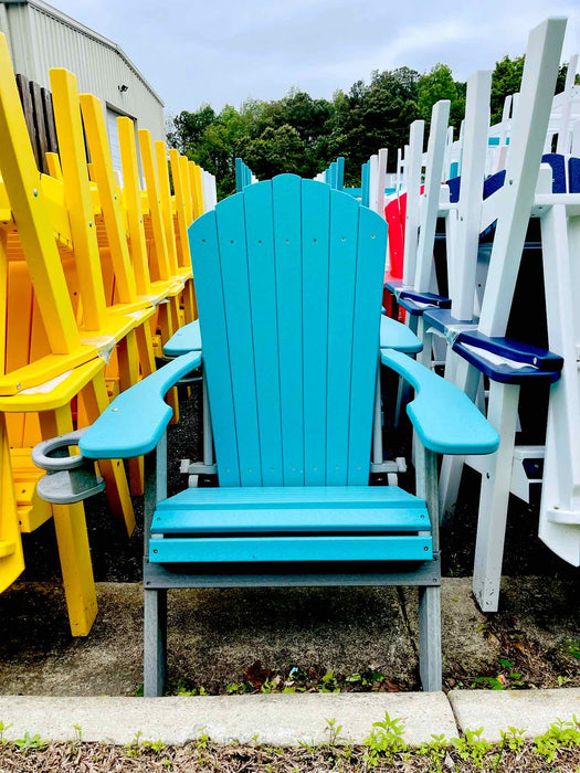 Adirondack Folding Chair- Aruba Blue & Driftwood Gray