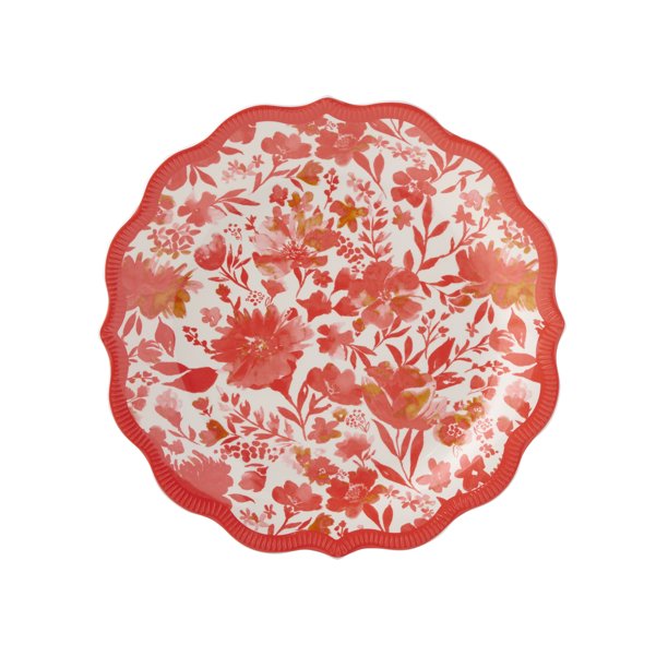 Pioneer Woman Painterly Floral Appetizer Plate- Coral